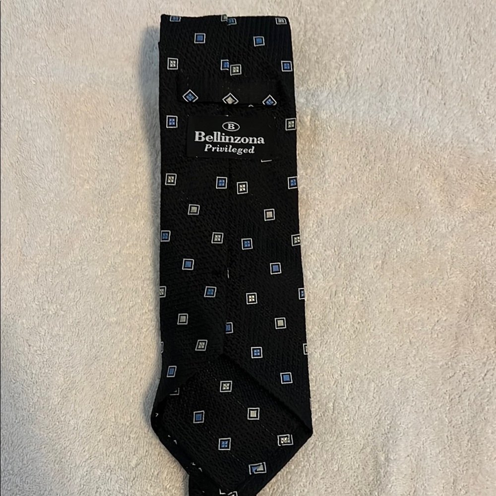 Bellinzona Black Tie with Geometric Pattern